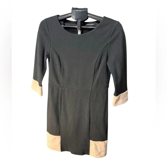 Banana Republic Dresses & Skirts - Banana Republic Black and Khaki Knit Dress Size 6 zipper back d9